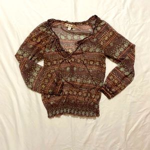 Bohemian sheer floral top